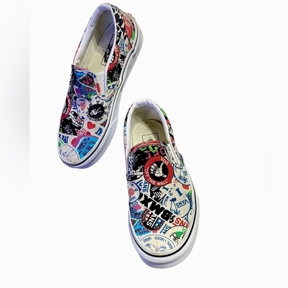 VANS BMX Slip-Ons Mash-Up Sticker Multi Color Women’s Size 5.5 - Picture 4 of 11